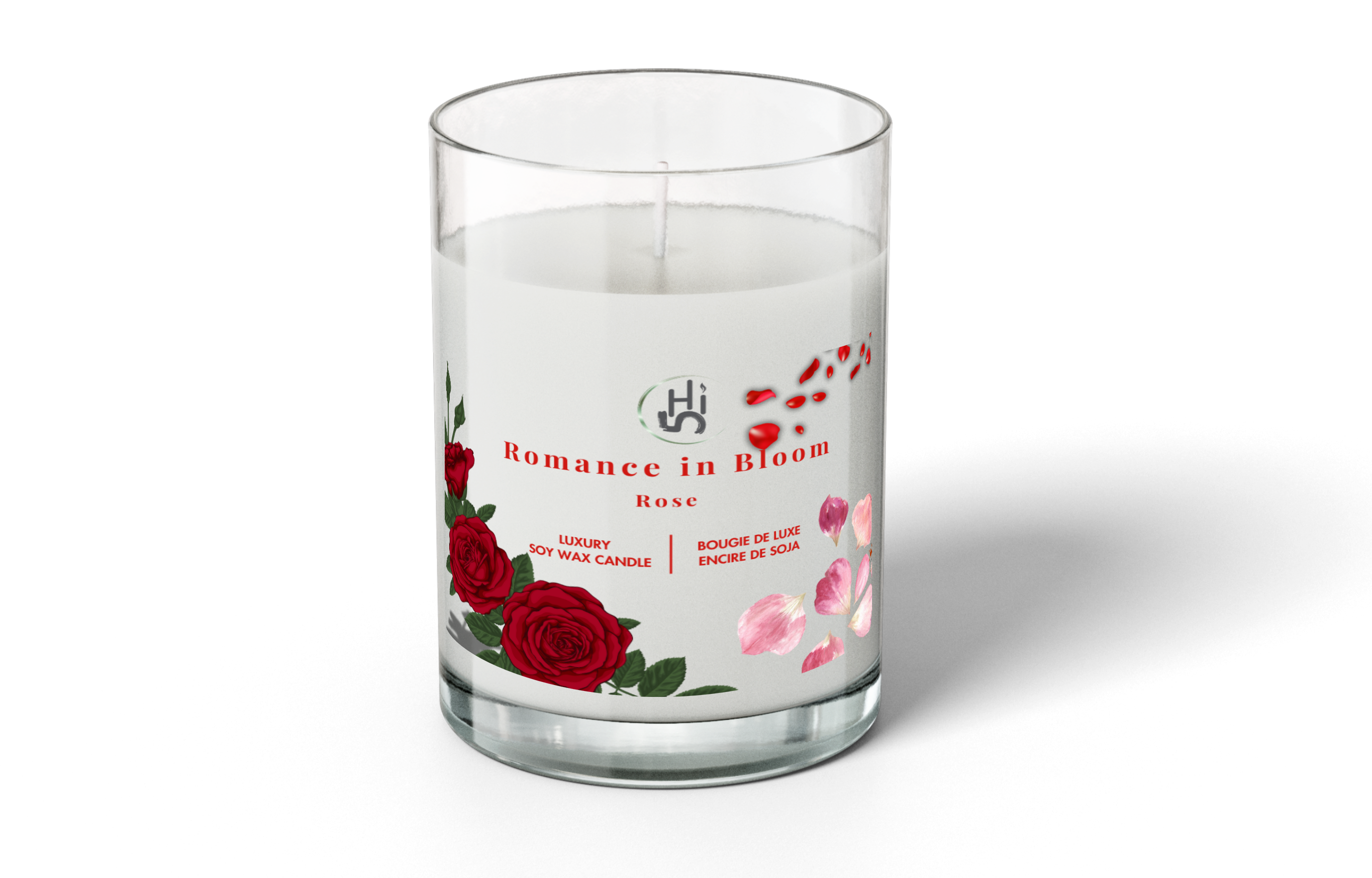 Hi5 Romance in Bloom Rose Scented Candle, Luxurious Soy Wax, Single Wick, 10-16 Hours Burn Time, 8oz (160g) 160gm