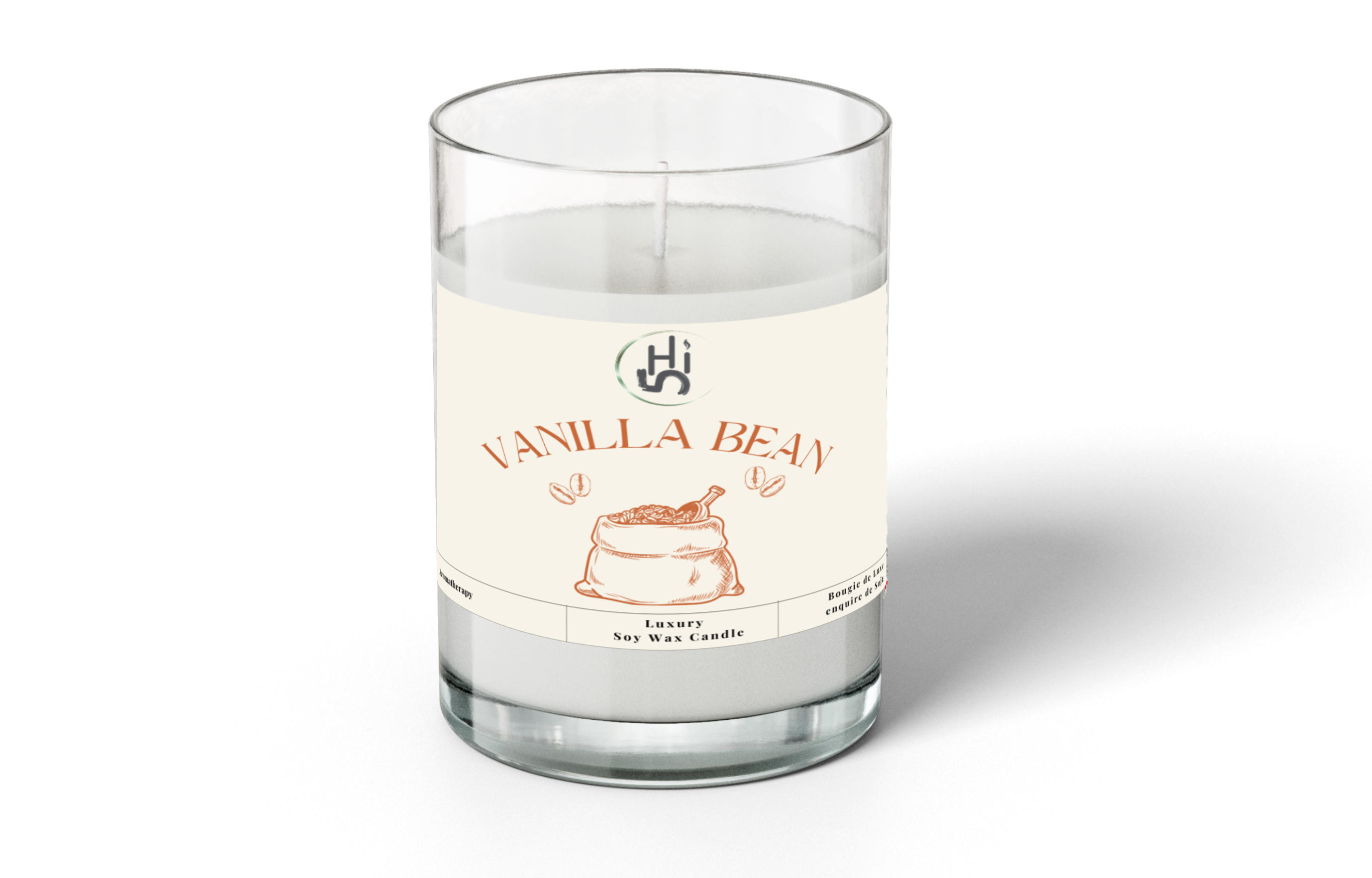 Hi5 Vanilla Bean Scented Candle,  Luxurious Soy Wax, Single Wick, 10-16 Hours Burn Time, 8 oz (160g) 160gm